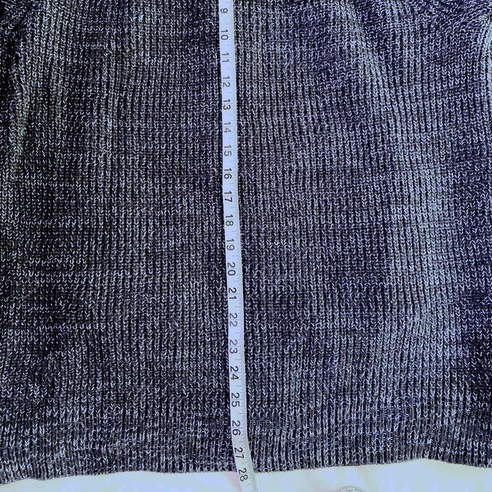 L.L. BEAN Vintage Indigo Marle Waffle Knit Cotton Full-Zip Grandpa Cardigan LT - Picture 6 of 6